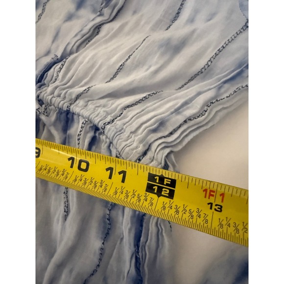 Spiaggia Dolce Womens Navy White Tie Dye Cotton Tiered Mini Dress Tassel Size M - Picture 11 of 12